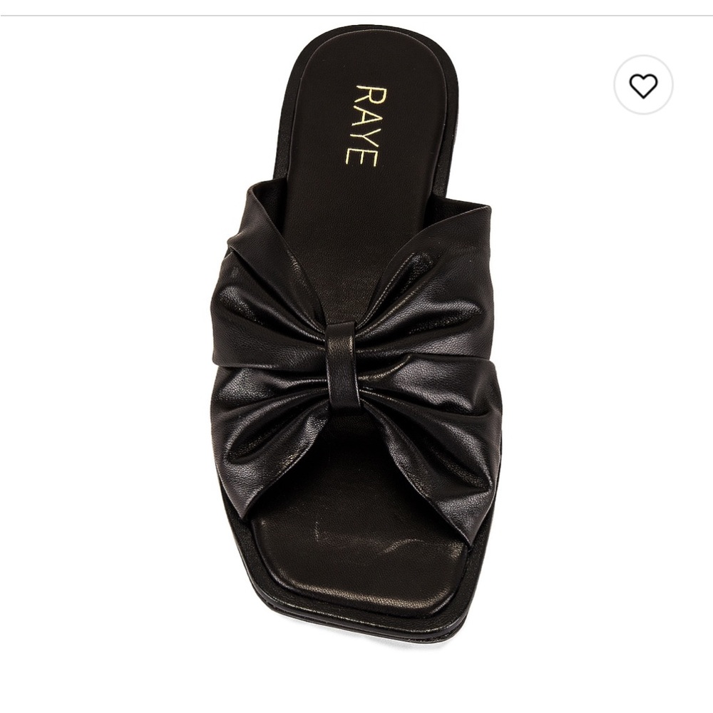 Black leather Raye slip on sandals